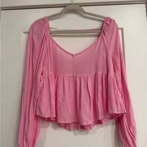 Coquette Babydoll Pink Blouse (Size M)